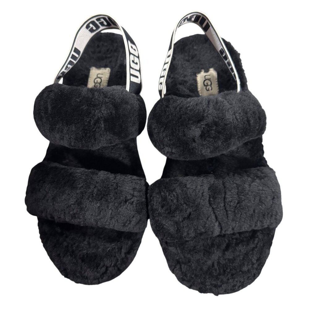 UGG Women's Size 7 Brand Oh Yeah Slide Soft Shoes Slipper Sandals Black